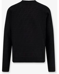 Fendi - Cotton Sweater With Ff Jacquard Effect - Lyst