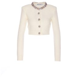 Self-Portrait - Self Portrait Embellished Trim Cardigan - Lyst