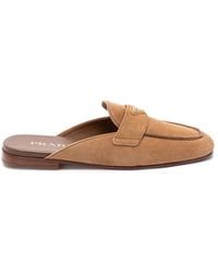 Prada - Suede Slippers - Lyst