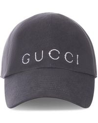Gucci - Baseball Cap With Crystal Logo - Lyst