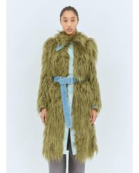 Dries Van Noten - Faux Fur And Denim Coat - Lyst