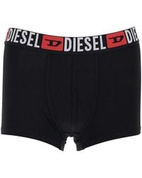 DIESEL - Set Of Three Boxer Shorts With Elastic Waist With Logo Lettering - Lyst