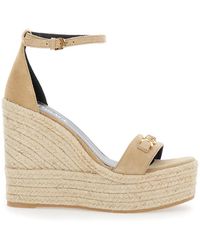 Versace - Wedges With Adjustable Buckle Closure And Medusa Plaque On The Front - Lyst
