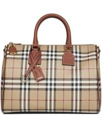 Burberry - Archive Check Medium Bowling Bag - Lyst