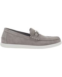 Fendi - Loafers With Ff Metal Buckle And Contrasting Sole - Lyst