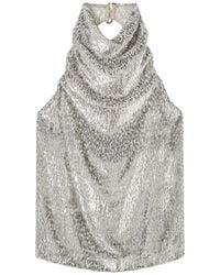 Stella McCartney - Metallic Velvet Halterneck Top - Lyst