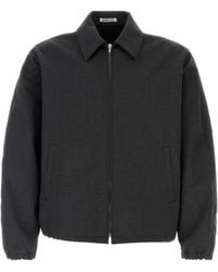 AURALEE - Charcoal Wool Jacket - Lyst