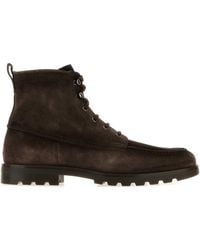 Santoni - Dark Suede Flair Ankle Boots - Lyst