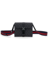 Gucci - Crossbody Bag With Metal Hook Closure And Shoulder Strap With Web Motif - Lyst