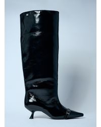 Ganni - Eyelets Slouchy High Shaft Boots - Lyst