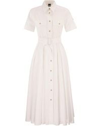 Fay - Stretch Cotton Poplin Shirt Dress - Lyst