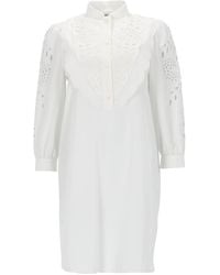 Valentino - Cotton Eyelet Shirt Dress - Lyst