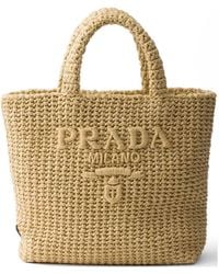 Prada - Small Crochet Tote Bag - Lyst