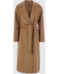 Max Mara - Long Belted Wool And Cashmere Robe Coat With Classic Collar - Lyst