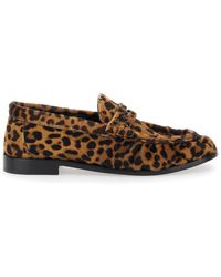 Saint Laurent - Loafers With Cassandre Logo And Leopard Motif - Lyst