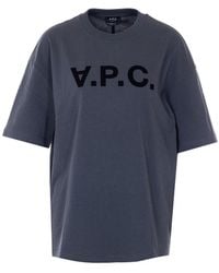 A.P.C. - Flocked Vpc Regular T-Shirt - Lyst