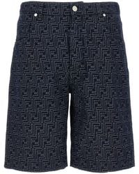 Fendi - Bermuda Jeans Jacquard Ff - Lyst