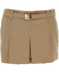 Miu Miu - Pleat Mini Skirt - Lyst