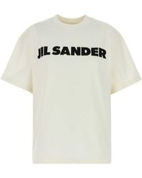 Jil Sander - Ivory Cotton Oversize T-Shirt - Lyst