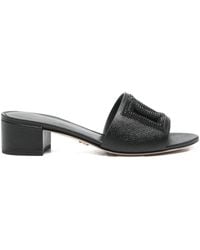 Dolce & Gabbana - Dolce & Gabbana Dg Logo Leather Sandals - Lyst