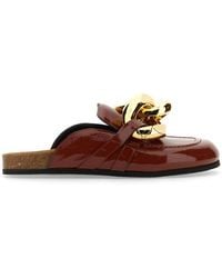 JW Anderson - Glossy Flat Chain Sandals With 3 Cm Rubber Sole - Lyst