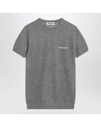 Miu Miu - Cashmere Sweater With Logo - Lyst