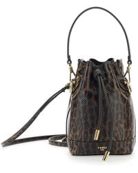 Fendi - 'Mon Tresor Mini' Handbag With Removable Shoulder Strap And Jaguar Print - Lyst