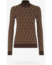 Fendi - Ff Cotton High-Neck Sweater - Lyst