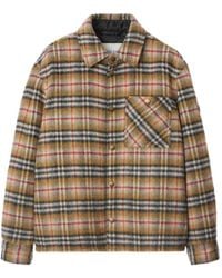 Burberry - Check Wool Overshirt - Lyst