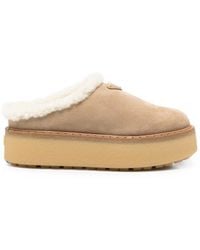 Prada - Suede Leather Slippers - Lyst
