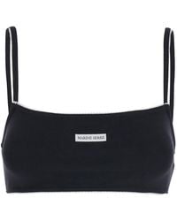 Marine Serre - Sports Bra With Square Neckline And Logo Patch On T - Lyst