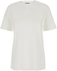 Jil Sander - Crew Neck T-Shirt With Embossed Logo - Lyst