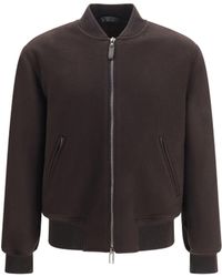 Brioni - Wool And Cashmere Zip-Up Bomber Jacket - Lyst