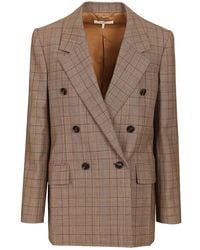 Chloé - Tailored Double-Breasted Checked Wool Jacket - Lyst