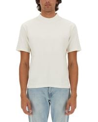 Courreges - Logo-Embellished Cotton T-Shirt With High Neckline - Lyst