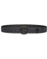 Gucci - Gg Supreme Canvas Belt With Interlocking G Buckle - Lyst