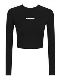 Jil Sander - Cropped Top With Logo - Lyst