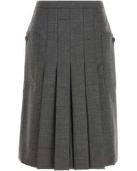 Prada - Structured Skirt With Refined Finish - Lyst