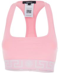 Versace - Sleeveless Top With Medusa Embroidery On The Front And Square Neck - Lyst