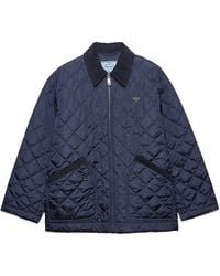 Prada - Re-Nylon Triangle-Logo Quilted Jacket - Lyst