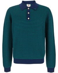 CASABLANCA - Mini Wave Polo Shirt With Logo Embroidery - Lyst