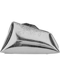 The Attico - '8.30 Pm' Metallic Clutch With Magnetic Closure And Asymmetric Design - Lyst