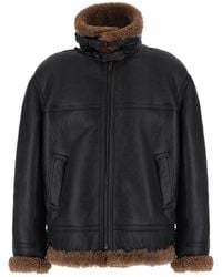 Saint Laurent - Jacket Shearling-Lined Leather Coat - Lyst