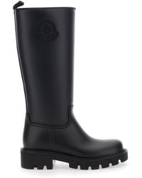 Moncler - 'Kickstream' Boots With Low Block Heel And Tonal Logo Patch On The Side - Lyst