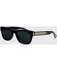 Saint Laurent - Acetate Aviator Sunglasses With Rectangular Shape And Logo - Lyst