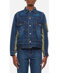 Sacai - Denim X Nylon Twill Jacket - Lyst