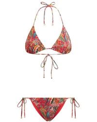 Etro - Bikini With Paisley Foliage Motif - Lyst
