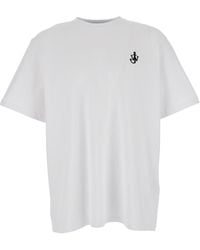 JW Anderson - Jw Anderson Crewneck T-Shirt With Logo Embroidery On The Front - Lyst