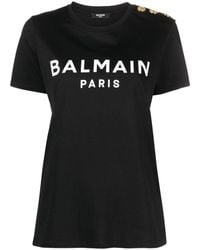 Balmain - Flocked Paris T-shirt - Lyst