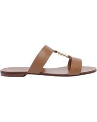 Dolce & Gabbana - Dolce&Gabbana Leather Dg Logo Sandals - Lyst